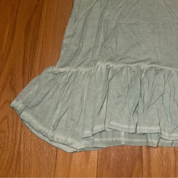 Mint Green Sleeveless Ruffle Hem Top - Picture 3 of 7